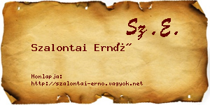 Szalontai Ernő névjegykártya